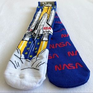 NASA Rocket Launch Socks (2 pairs) - Novelty Socks